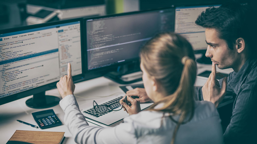 Image of data talent working